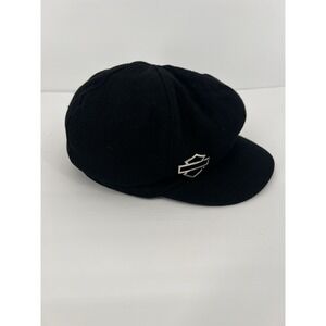 Harley Davidson Motorcycle Biker Captains Hat Wool Adjustable Size L